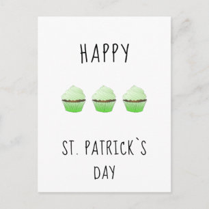 Carte Postale Joyeuse Saint-Patrick Irlande Muffins Verts