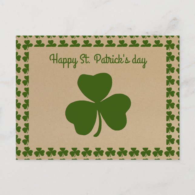 Carte Postale Joyeuse Saint Patrick - Patron Saint d'Irlande (Devant)