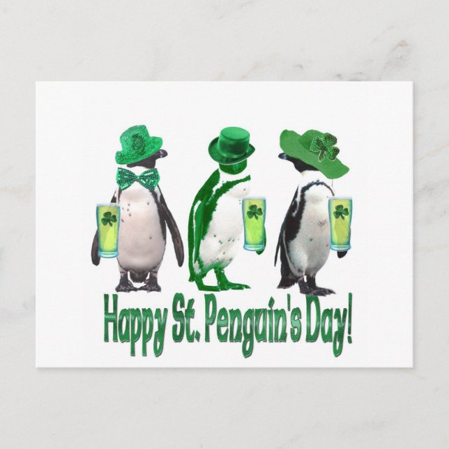 Carte Postale Joyeuse Saint-Penguin's Day (Devant)