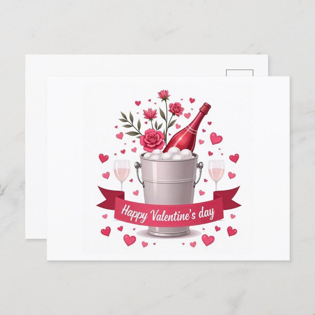 Carte Postale Joyeuse Saint-Valentin (Happy Valentine's Day Postcard!)