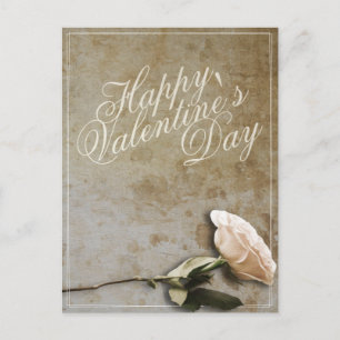 Carte Postale Joyeuse Saint-Valentin avec Rose