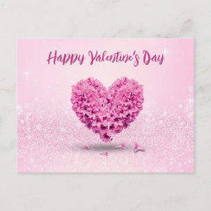 Carte Postale Joyeuse Saint-Valentin Joli Cœur Hyacinthe Rose
