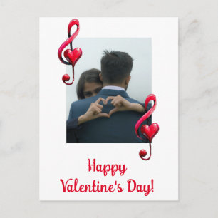 Carte Postale Joyeuse Saint-Valentin Musique d'amour