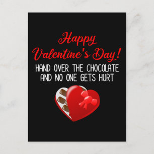 Carte Postale Joyeuse Saint-Valentin ! Remettez le chocolat