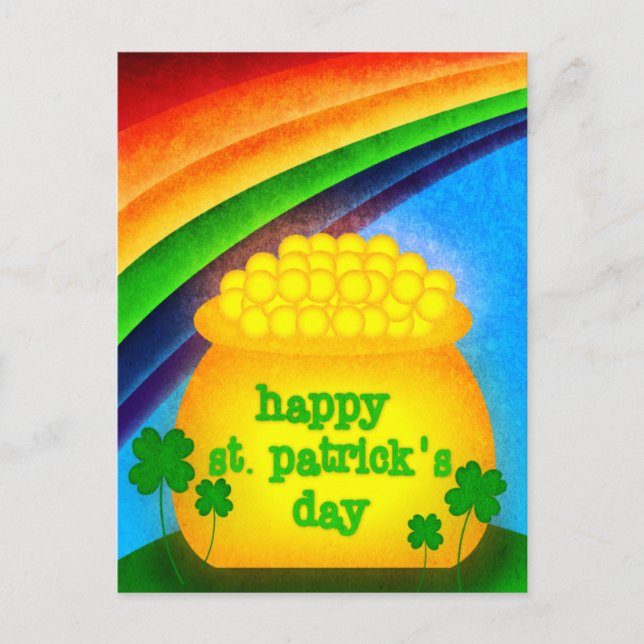 Carte Postale Joyeuse St. Patrick's Day - Gold (Devant)