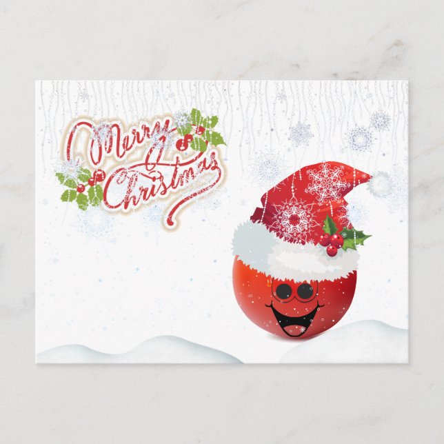 Carte postale Joyeuse Tomate de Noël (Devant)
