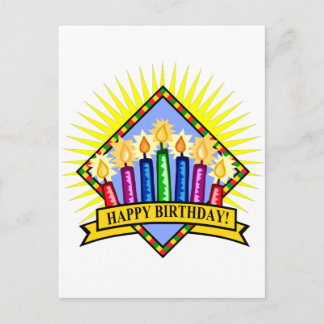 Carte Postale Joyeuses bougies d'anniversaire