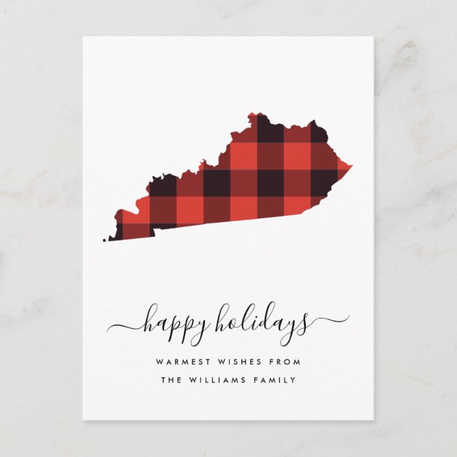 Carte Postale Joyeuses fêtes | Chaleureux Voeux Kentucky (Devant)