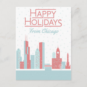 Carte Postale Joyeuses fêtes de Chicago