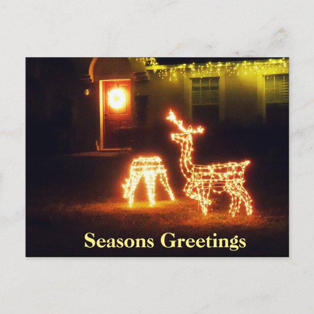 Carte postale Joyeuses Fêtes Joyeux Noël Deer (Devant)