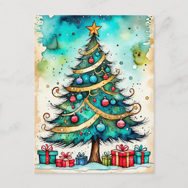 Carte Postale Joyeuses fêtes - Joyeux Noël, tout le monde (Devant)