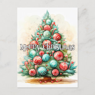 Carte Postale Joyeuses fêtes Joyeux sapin de Noël