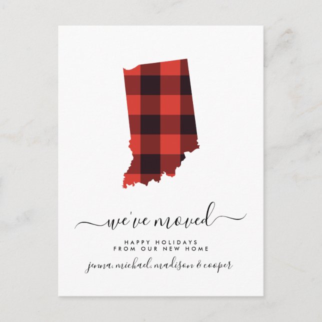 Carte Postale Joyeuses fêtes | Nous avons bougé | Indiana (Devant)