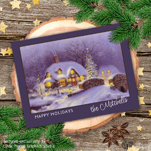 Carte Postale Joyeuses Fêtes personnalisées Hiver Merveilleux Aq