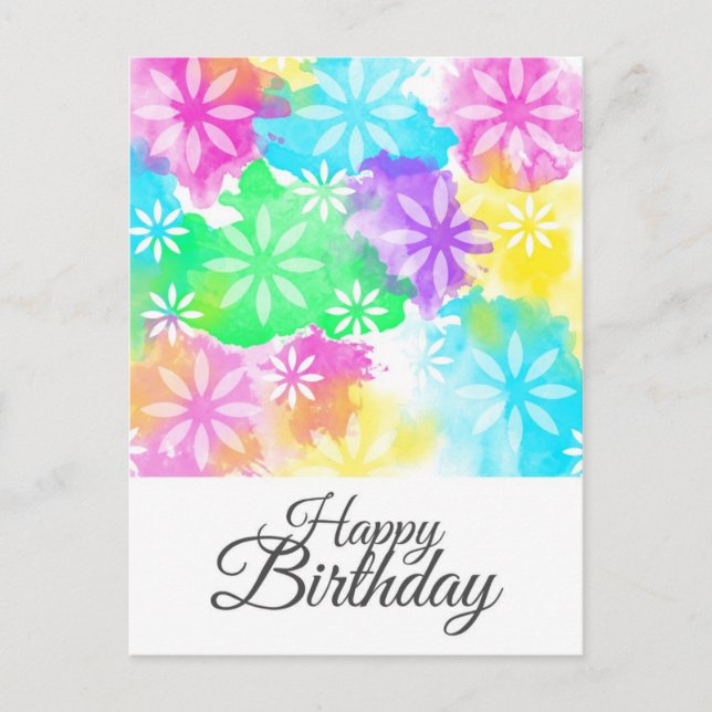 Carte Postale Joyeuses fleurs d'anniversaire (Devant)