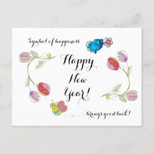 Joyeuses fleurs du Nouvel An et symbole du bonheur