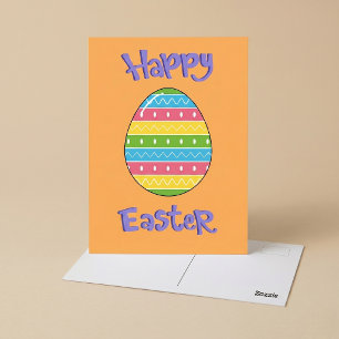 Carte Postale Joyeuses Pâques avec œuf