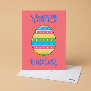 Carte Postale Joyeuses Pâques avec œuf