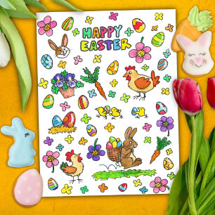 Carte Postale Joyeuses Pâques colorées 