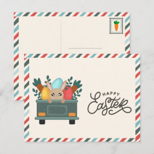 Carte postale joyeuses Pâques marché fermier
