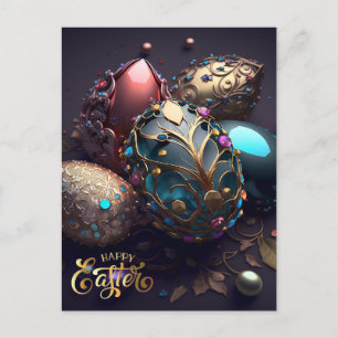 Carte Postale Joyeuses Pâques. Œufs de Pâques magiques