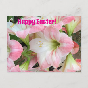 Carte postale "Joyeuses Pâques" Pink Lily