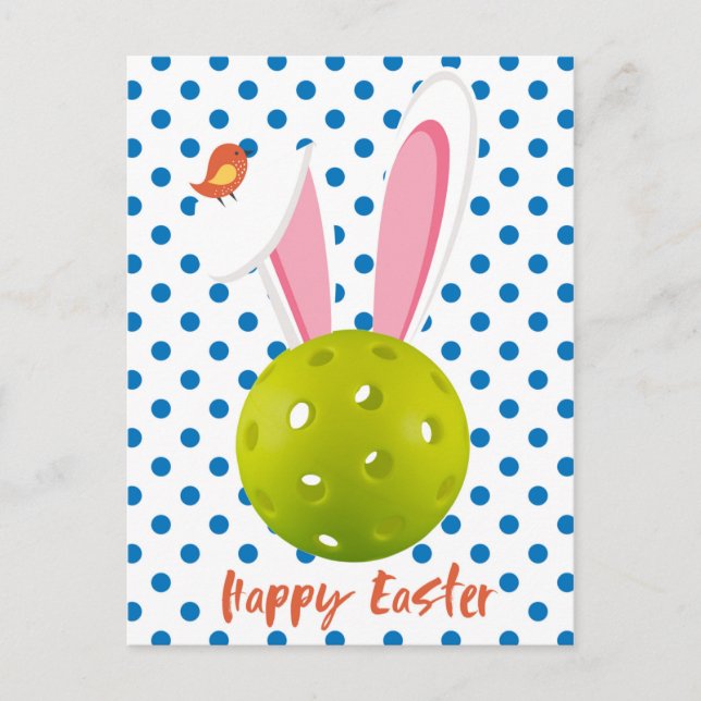 Carte Postale Joyeuses Pâques pour Pickleballer, mignon (Devant)