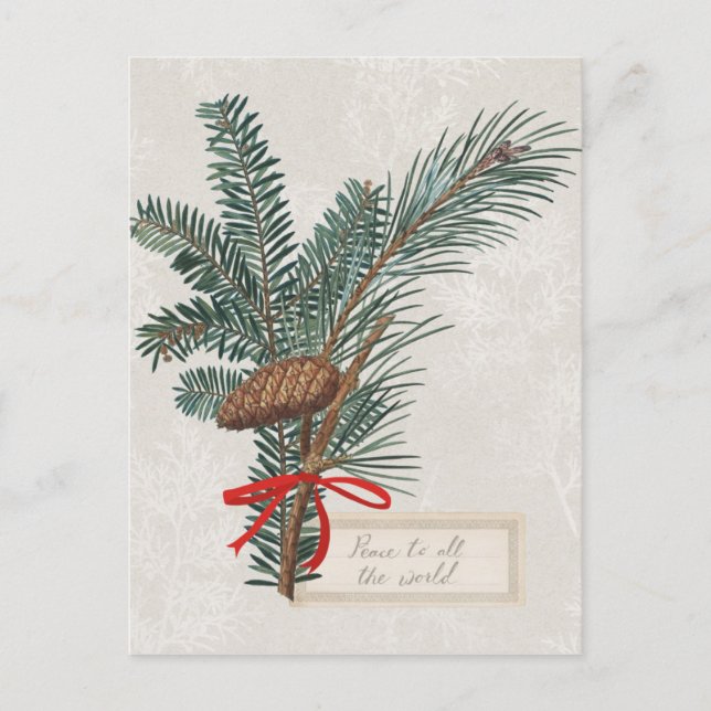 Carte Postale Joyeuses Tidings | Paix À Tout Le Monde (Devant)