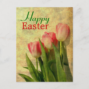 Carte postale Joyeuses Tulipes du printemps de Pâq