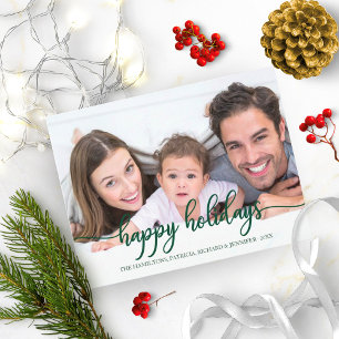 Carte Postale Joyeuses vacances Calligraphie verte Noël