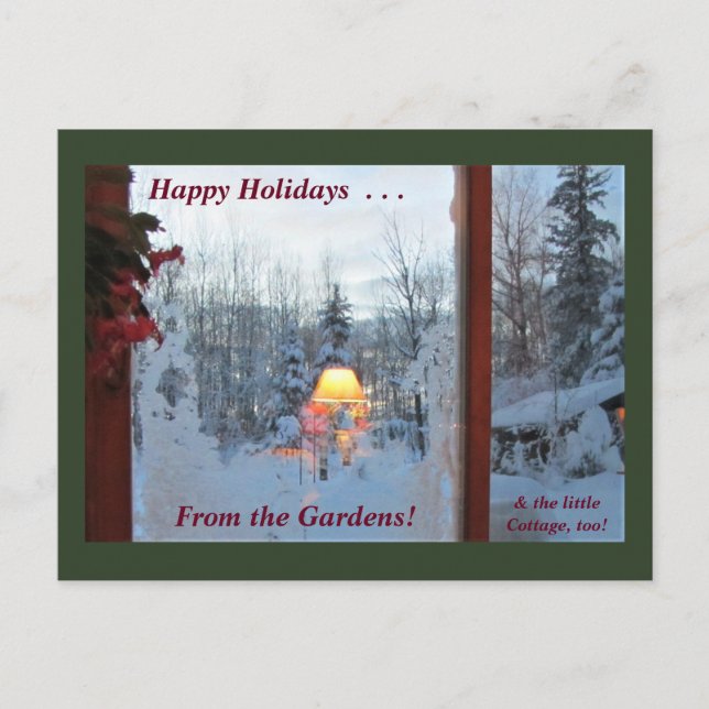 Carte Postale Joyeuses Vacances des Jardins Vacances d'hiver (Devant)