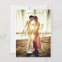 Joyeuses vacances marron ajouter couple photo nom