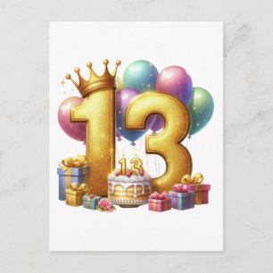 Carte Postale Joyeux 13e anniversaire