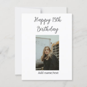 Carte Postale Joyeux 15e anniversaire ajouter nom photo texte mo