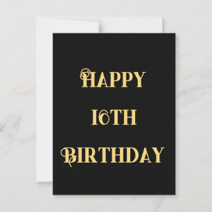 Carte Postale Joyeux 16e Anniversaire Or Jaune Seize Âge Personn