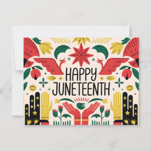 Carte Postale Joyeux 19 juin 2025 Journée de la liberté colorée