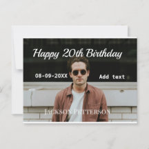 Joyeux 20e anniversaire simple photo ajouter nom d