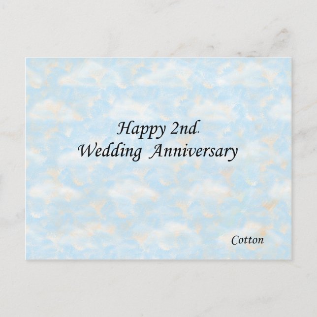 Carte Postale Joyeux 2e. Anniversaire mariage (Devant)