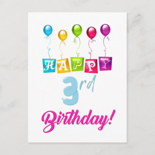 Carte Postale Joyeux 3ème anniversaire