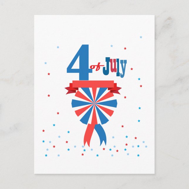 Carte Postale Joyeux 4 juillet américain Drapeau patriotique (Devant)