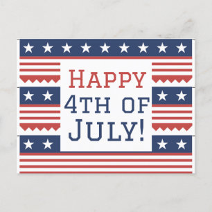 Carte Postale Joyeux 4 juillet fête de l'Indépendance