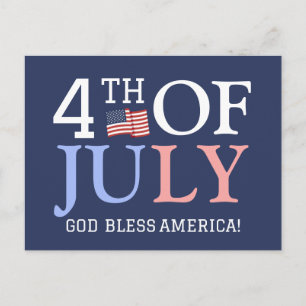 Carte Postale Joyeux 4 juillet fête de l'Indépendance