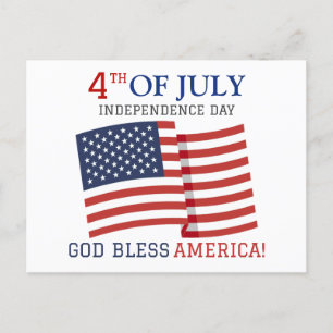 Carte Postale Joyeux 4 juillet fête de l'Indépendance