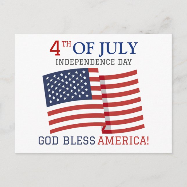 Carte Postale Joyeux 4 juillet fête de l'Indépendance (Devant)