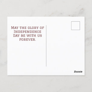 Carte Postale Joyeux 4 juillet fête de l'indépendance