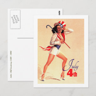 Carte Postale Joyeux 4 juillet. Porte-monnaie vintage