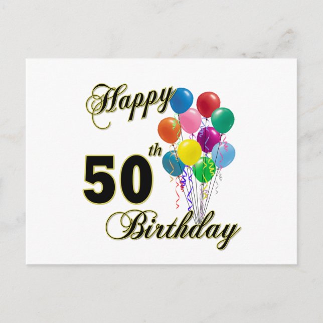 Carte Postale Joyeux 50e anniversaire cadeaux et vêtements d'ann (Devant)