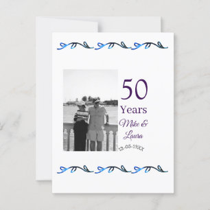 Carte Postale Joyeux 50e anniversaire nom du couple date de mari