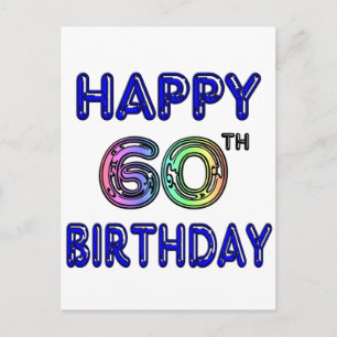 Carte Postale Joyeux 60e anniversaire cadeaux dans la police de 