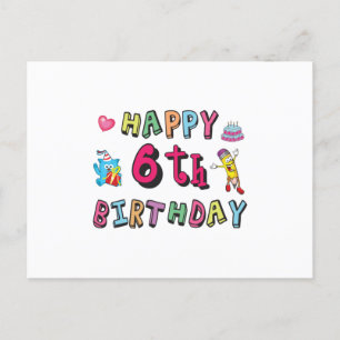 Carte Postale Joyeux 6e anniversaire 6 ans b jour surprise
